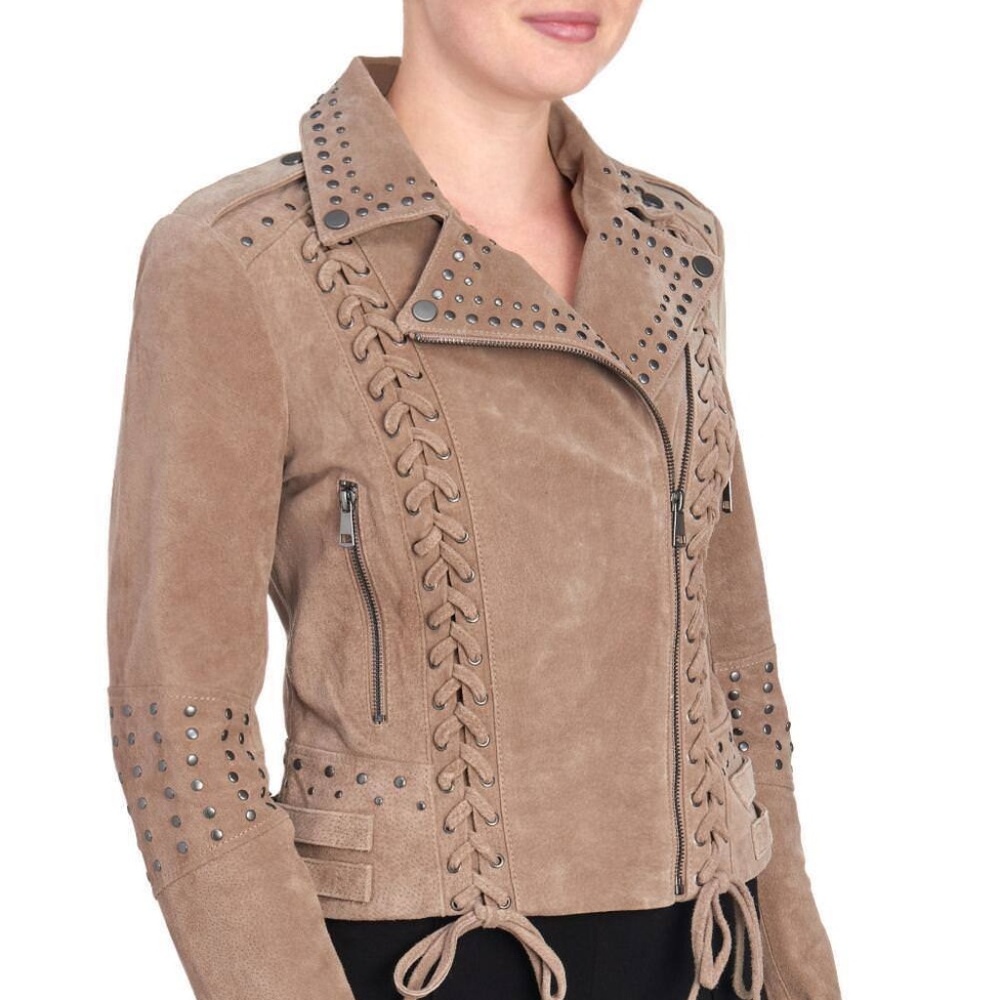 BAGATELLE Suede Western Biker Latte